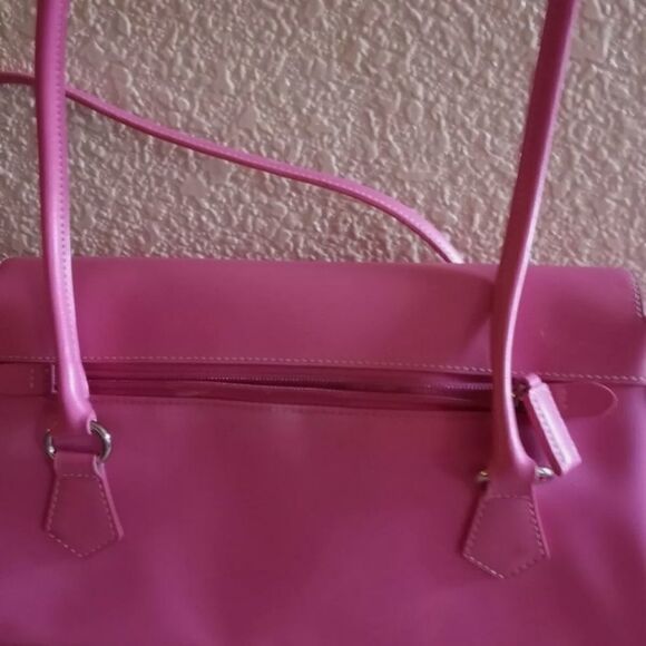 Pegaso Women's Pink Nylon Faux Leather Purse Handb - Picture 2 of 11